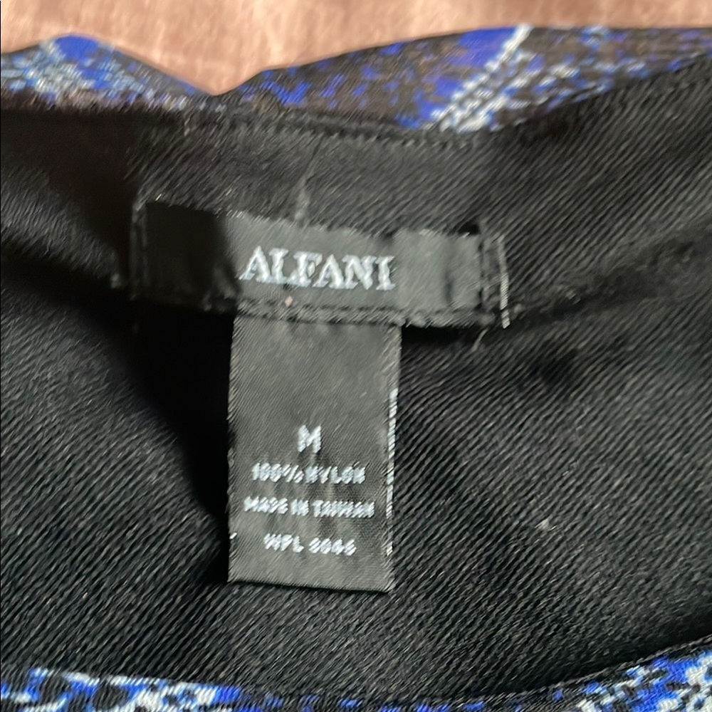 Alfani Blue and Black Plaid Top